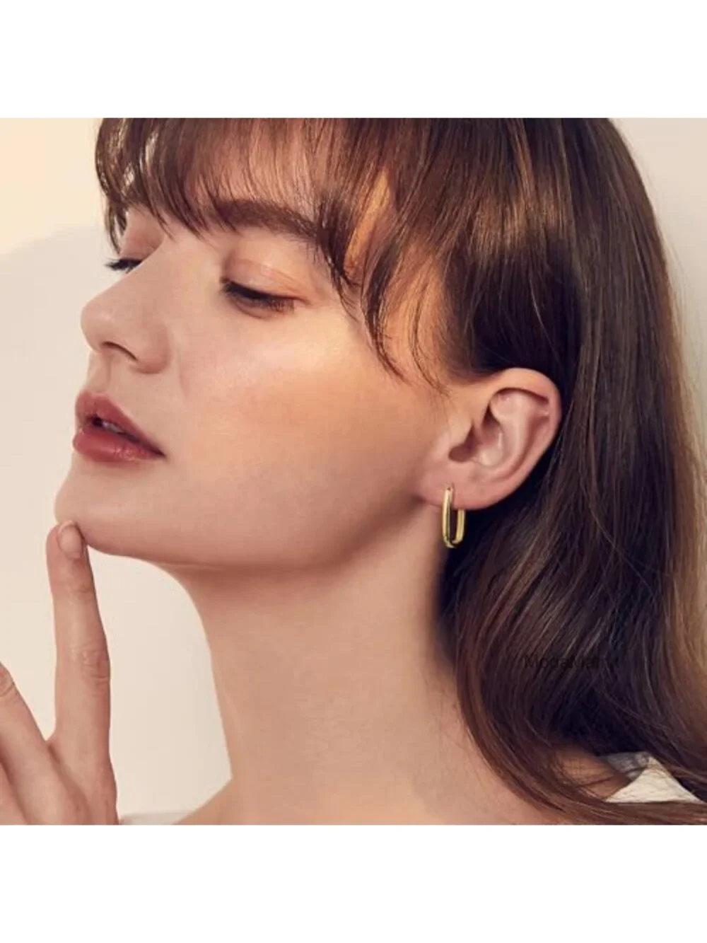 Silver 14K Gold Plated Small Chunky Hoop Earrings, Hypoallergenic Geometric U